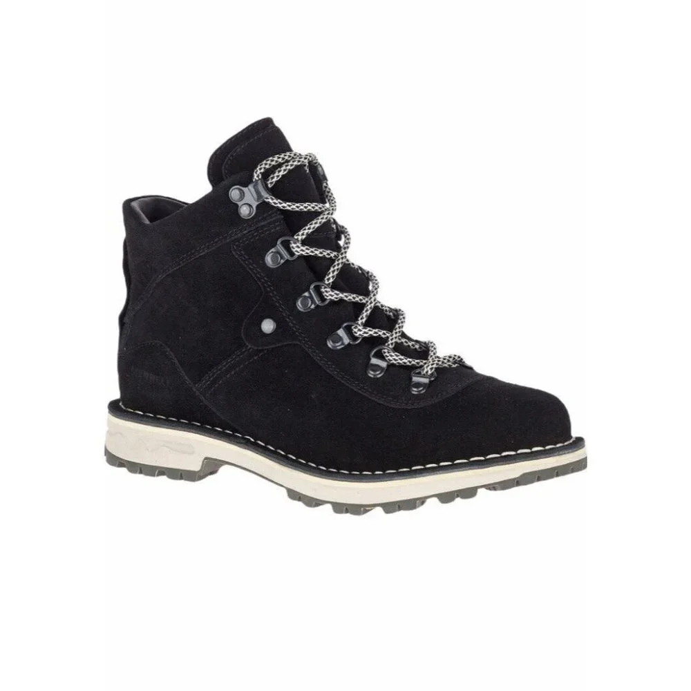 Merrell Sugarbush Lace-up Waterproof Boots Sz 6 M‎ NEW Black Suede Leather